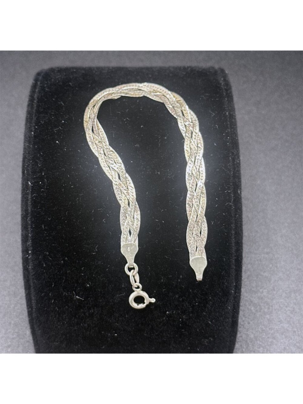 Vintage .925 Sterling Silver Multi-Strand Herringbone Bracelet By Cafaro Collect - Picture 3 of 3